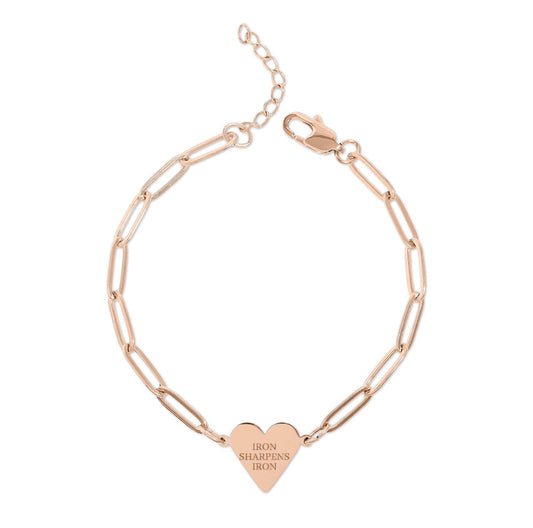 “IRON SHARPENS IRON”— Heart Bracelet