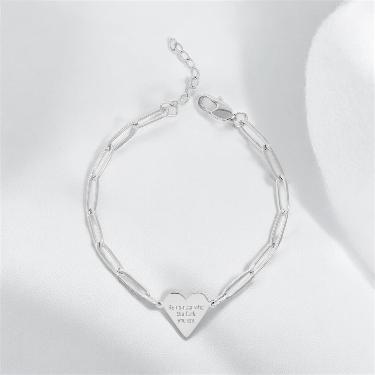 “REMEMBER WHO THE FUCK YOU ARE”— Heart bracelet