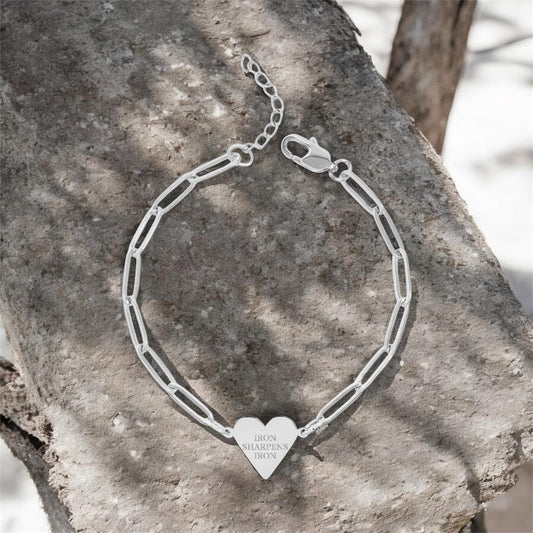 “IRON SHARPENS IRON”— Heart Bracelet