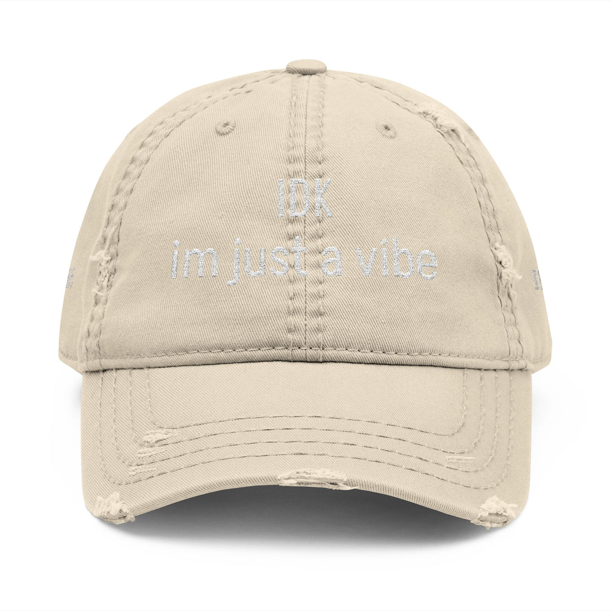IDK im just a vibe- 555 Distressed Hat