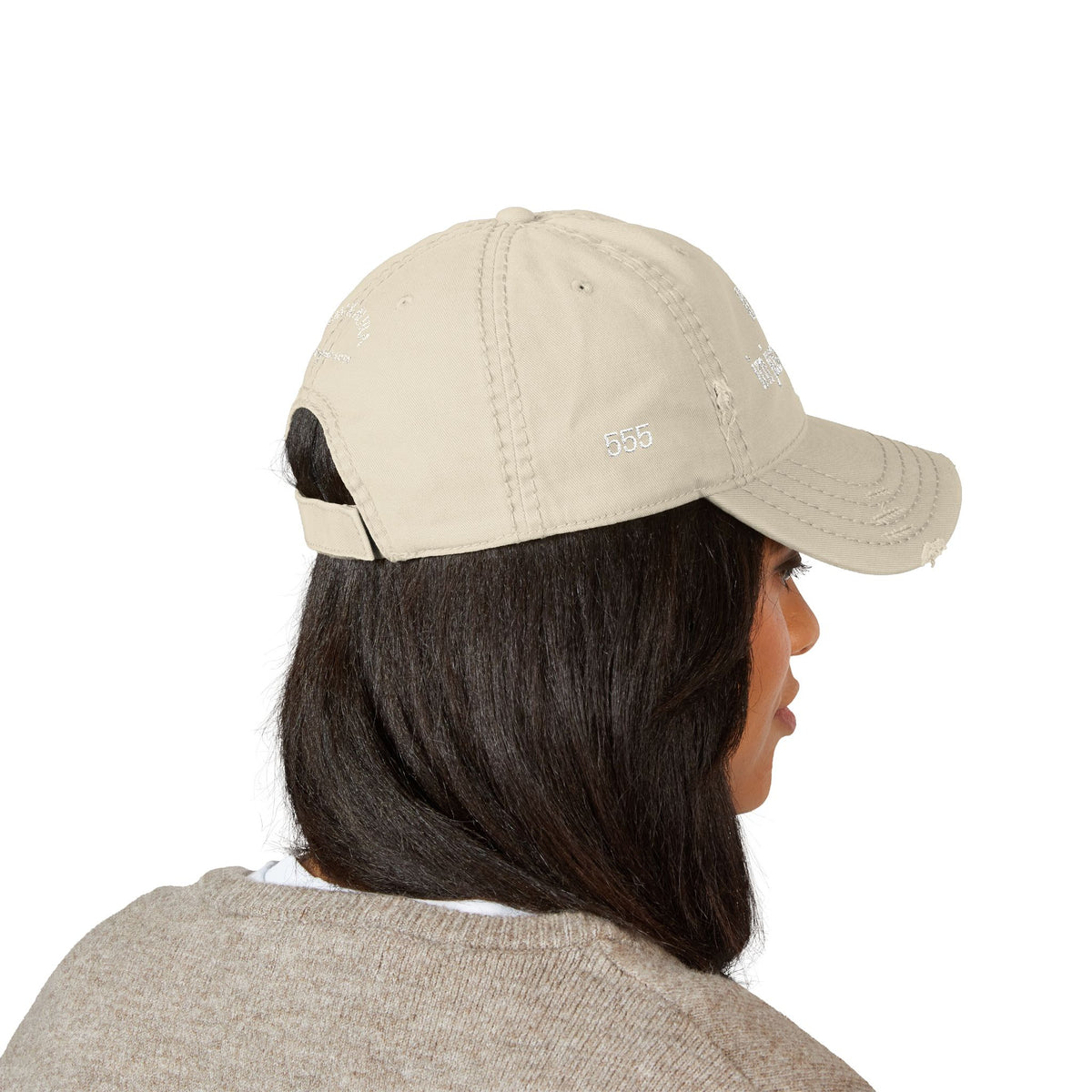 IDK im just a vibe- 555 Distressed Hat