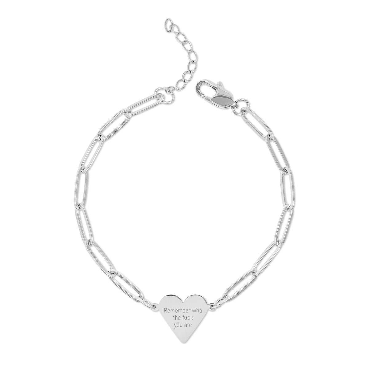 “REMEMBER WHO THE FUCK YOU ARE”— Heart bracelet